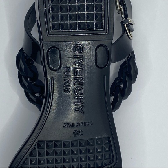 NIB Givenchy Black Chain Strap Jelly Sandal Size 5 - Picture 4 of 7